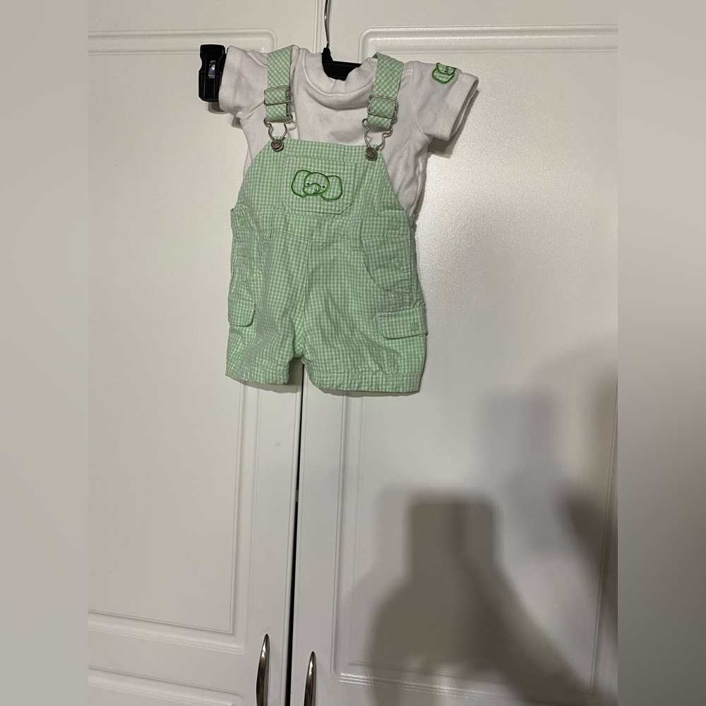 Sesame Street Checkered Kids Overalls Y2K